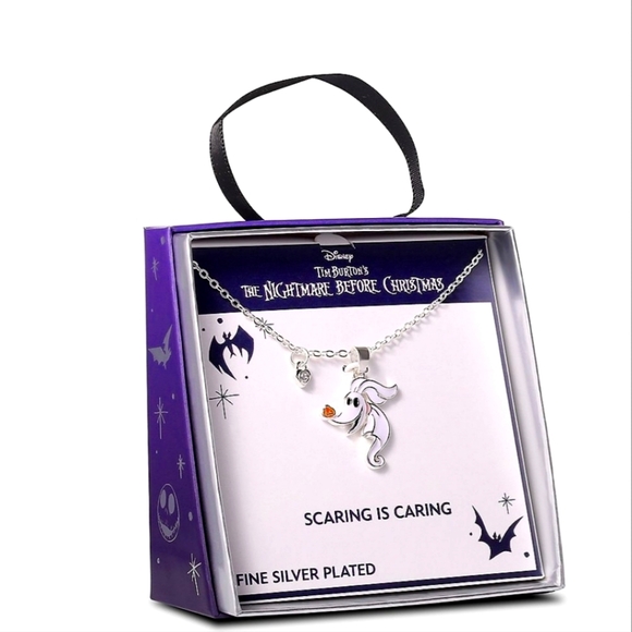 Disney Jewelry - Disney Nightmare Before Christmas Silver Plate Zero Necklace Nwt